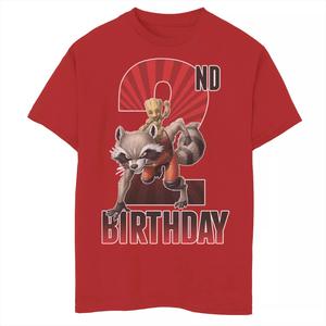 Футболка с рисунком на 2-й день рождения для мальчиков 8–20 лет Marvel Rocket и Baby Groot Marvel