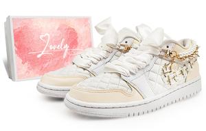 Легкие износостойкие и нескользящие низкие винтажные баскетбольные кроссовки женские Ecru Jordan