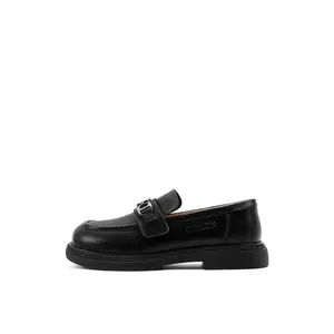 Детские кожаные туфли с дышащей подошвой и противоскользящей амортизацией для подростков Staccato, черный