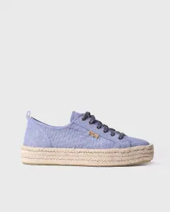 Женские эспадрильи на платформе из ткани однотонных тонов со шнуровкой Toni Pons, темно-синий