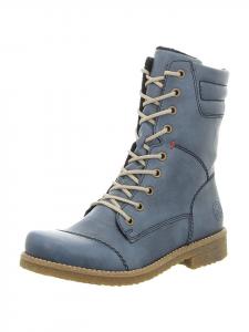 Ботильоны на шнуровке синего цвета rieker
