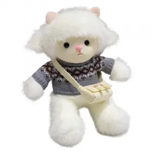 Плюшевая кукла ягненок в свитере высота 30см YUEZHILIAN, белый