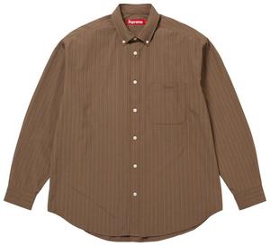 Рубашка Supreme в полоску, коричневая