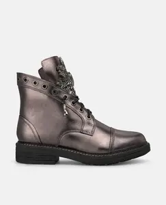 Женские плоские ботинки с заклепками Alma en Pena, серебряный