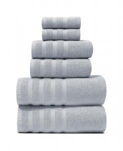 Роскошный набор мягких и впитывающих полотенец из 100% кольцевого пряденого хлопка для ванной комнаты, душа, спа-салона - 6 предметов Hearth & Harbor, Ice blue