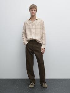 Зауженные джинсы Massimo Dutti, коричневый