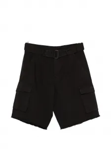 Карго-шорты с поясом и накладными карманами Laneus, черный