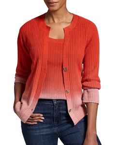 Кардиган NIC+ZOE Luxe Knit Ombre Rib из смесового шелка Nic + Zoe, розовый
