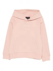 Худи в рубчик Emporio Armani Kids, розовый