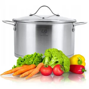 Кастрюля объемом 6,1 л, стеклянная крышка, подходит для газовых и индукционных плит, нержавеющая сталь Karl Hausmann