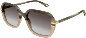 Солнцезащитные очки Chloe серо-коричневого цвета, 004 - Grey - Brown