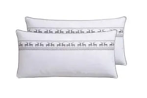 Перьевая подушка Älgdröm "Подушка Sorsele 40х80см или 80х80см, 2 шт.", наполнитель: 90% перо и 10% пух, чехол: хлопок, (2 шт.), подушка в накопительном наборе, производство Германия 80х80 см, белый