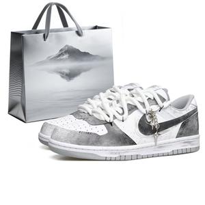 Кроссовки для скейтбординга Dunk Galileo Manufacturing с увеличенной высотой, устойчивые к истиранию и скольжению, низкие, мужские Nike, белый серый