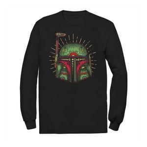 Мужская футболка с длинными рукавами и рисунком «Сахарный череп» Боба Фетт «Звездные войны» Licensed Character