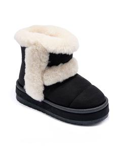 C'M Зимние ботинки черно-кремового цвета