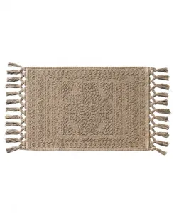 Хлопковый коврик для ванной Nellore с бахромой, 43 x 71 см French Connection, темно-серый