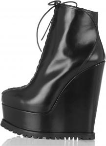 Женские ботильоны FOWT с очень высокой платформой на танкетке, черная мягкая кожа, шнуровка, короткие ботинки с круглым носком, оригинальный каблук, для свиданий, вечеринок и улицы, размеры US 4-16