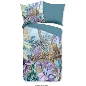 Двустороннее постельное белье PURE Luxury Collection "Нани", микрофибра, 135х200, легкое в уходе, молния, двусторонний вид, леопардовый, цвет Multi