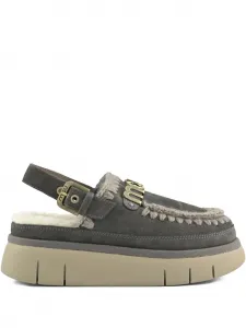 Мюли Bounce Clog с ремешком на пятке Mou, серый