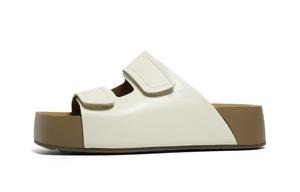 Тихие, устойчивые к истиранию, устойчивые к запахам, женские тапочки-слайды цвета экрю FOREVER 21, Ecru