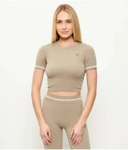 Футболка cropped fit Guess Active, бежевый