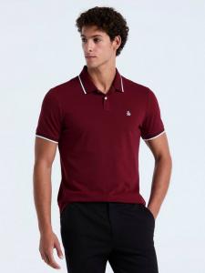Хлопковая поло с короткими рукавами и контрастной отделкой Original Penguin, Cabernet