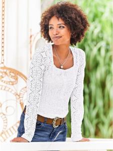 Рубашка с длинными рукавами белого цвета Heine