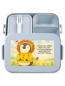 Mr. & Mrs. Panda Ланч-бокс с изображением льва и астрологическим рисунком, выполненный в пастельно-голубых тонах