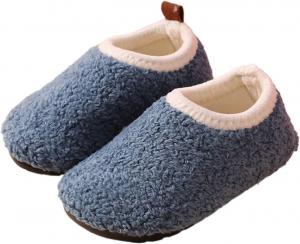 Малыши Мальчики Девочки Хлопковые Пинетки Новорожденных Флисовые Нескользящие Тапочки Ботиночки На Щиколотку Теплые Первые Ботинки Для Хождения Generic, Blue