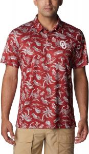Мужская поло Columbia Collegiate Super Terminal Tackle, Ok - Red Velvet Dorado Isle Print