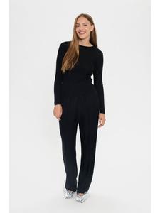 SAINT TROPEZ Блузка с длинными рукавами NoriaSZ приталенного кроя, черная