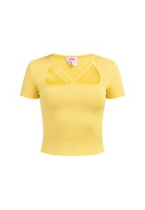 Топ myMo Rippstrick T Shirt, светло-желтый