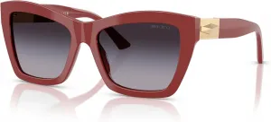 Солнцезащитные очки с красным градиентом от Jimmy Choo, 50138g - Red - Gradient Grey