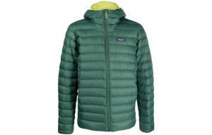 Куртка утепленная пуховая Patagonia с логотипом на нашивке, цвет Raptor Brown/RPBN