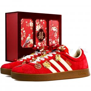 Adidas Кроссовки для скейтбординга Vl Court Classic, повышающие рост, нескользящие, низкие, унисекс, красные