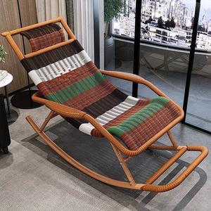 Плетеное кресло-качалка из ротанга для отдыха на балконе и даче (Усиленная модель)