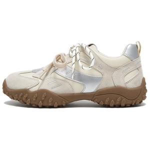 Низкие повседневные женские туфли Ghost Horse Girl BASTO, Beige/Silver