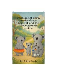 Mr. & Mrs. Panda Полотенце с изображением семьи коал и надписью, белое