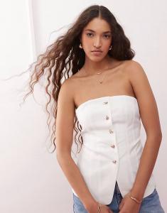 Блейзер-бандо с пуговицами в форме сердца белого цвета Miss Selfridge