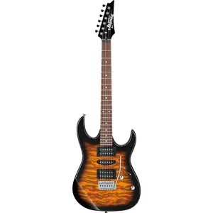 Электрогитара Ibanez GRX70QASB GRX с 6 струнами, корпус монолитный, правая рука, цвет солнце-полоска, полный комплект
