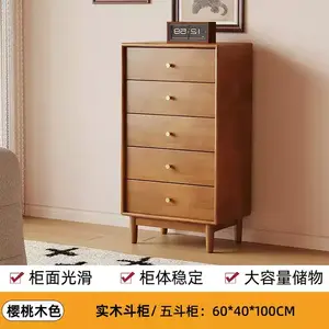 Yu Senyi Комод для спальни из массива дерева, 9 ящиков, цвет вишня, сборка ножек требуется