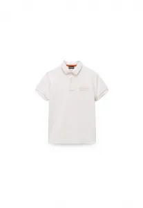 Новая футболка-поло унисекс с логотипом в виде коробки. Napapijri, White Whisper