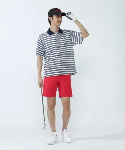 Поло KAZE с коротким рукавом из сетчатой ткани Логотип в виде полос Pearly Gates, цвет White X Dark Navy 1