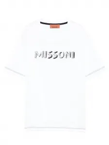 Футболка с вышитым логотипом Missoni Kids, белый