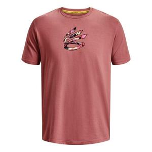 Футболка curry comic fill short sleeve t-shirt 'red fusion' Under Armour, красный