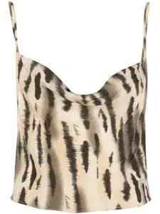 Жаккардовый топ с открытой спиной ROTATE BIRGER CHRISTENSEN, нейтральный