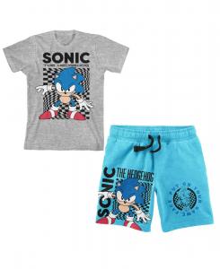 Комплект для мальчиков: футболка и шорты с изображением главного героя (размер XXL) Sonic The Hedgehog, Grey