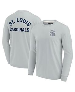Мужская и женская серая супермягкая футболка с длинным рукавом St. Louis Cardinals Fanatics Signature, серый