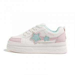 HUANQIU Кроссовки для скейтбординга, увеличивающие рост, нескользящие, женские, бежево-розовые