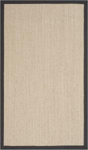 Ковер SAFAVIEH, 77 x 122 см, Natural Fiber Collection, Natural & Dark Grey, дизайн с сизалевой каймой, простой уход, идеален для помещений с высокой проходимостью: прихожая, гостиная, спальня (NF131B)
